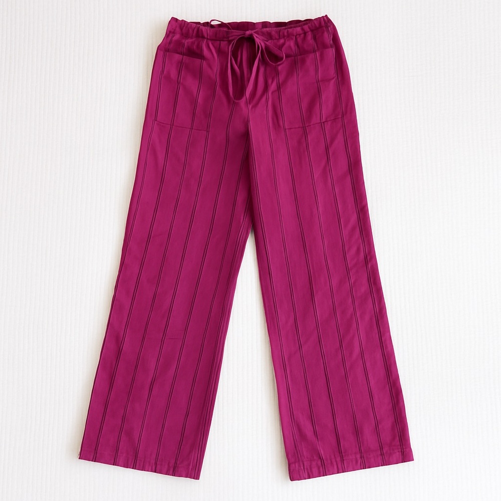Wide Leg Drawstring Pants in Magenta